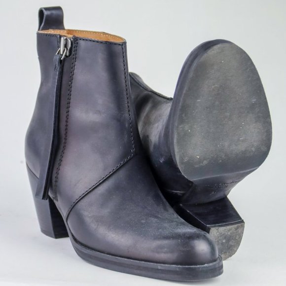 Acne Studios Pistol Black Leather Stacked Heel Boots - Picture 4 of 10